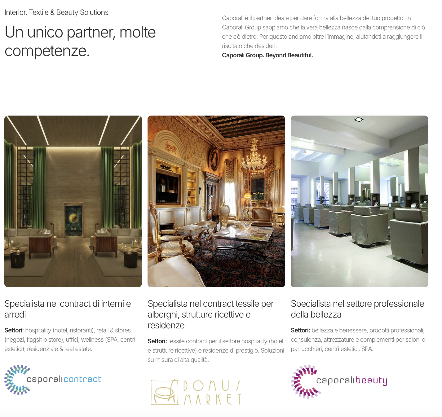 Sito Caporali Group — Interior, Textile & Beauty Solutions